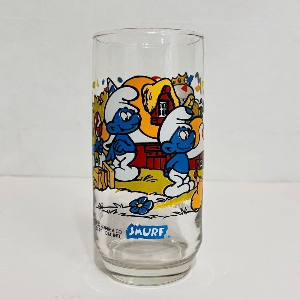 Vintage 1983 The Smurfs-Smurfette Glass
